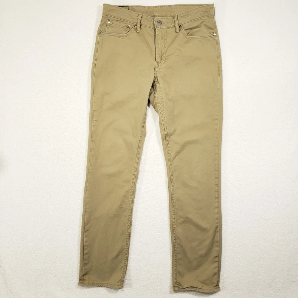 Levi's‎ 511 Slim Fit Jeans Mens 33x32 Khaki Tan Stretch Twill Chino Casual Pants